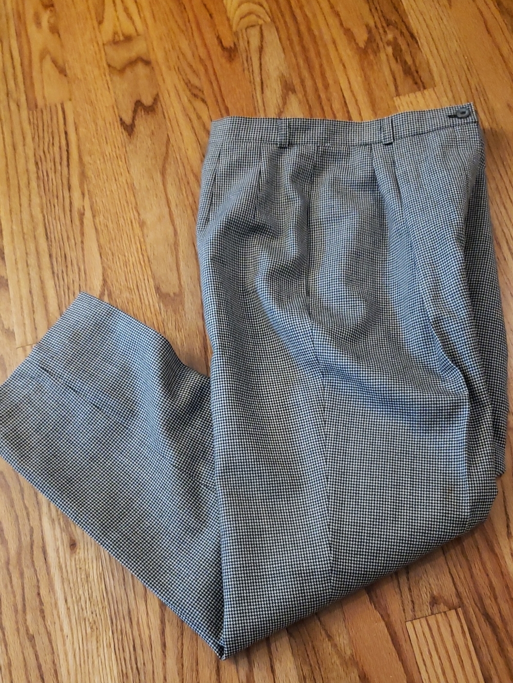 Benard Couture Wool Lined Checked/Houndstooth Pants - Black & White Size: 4